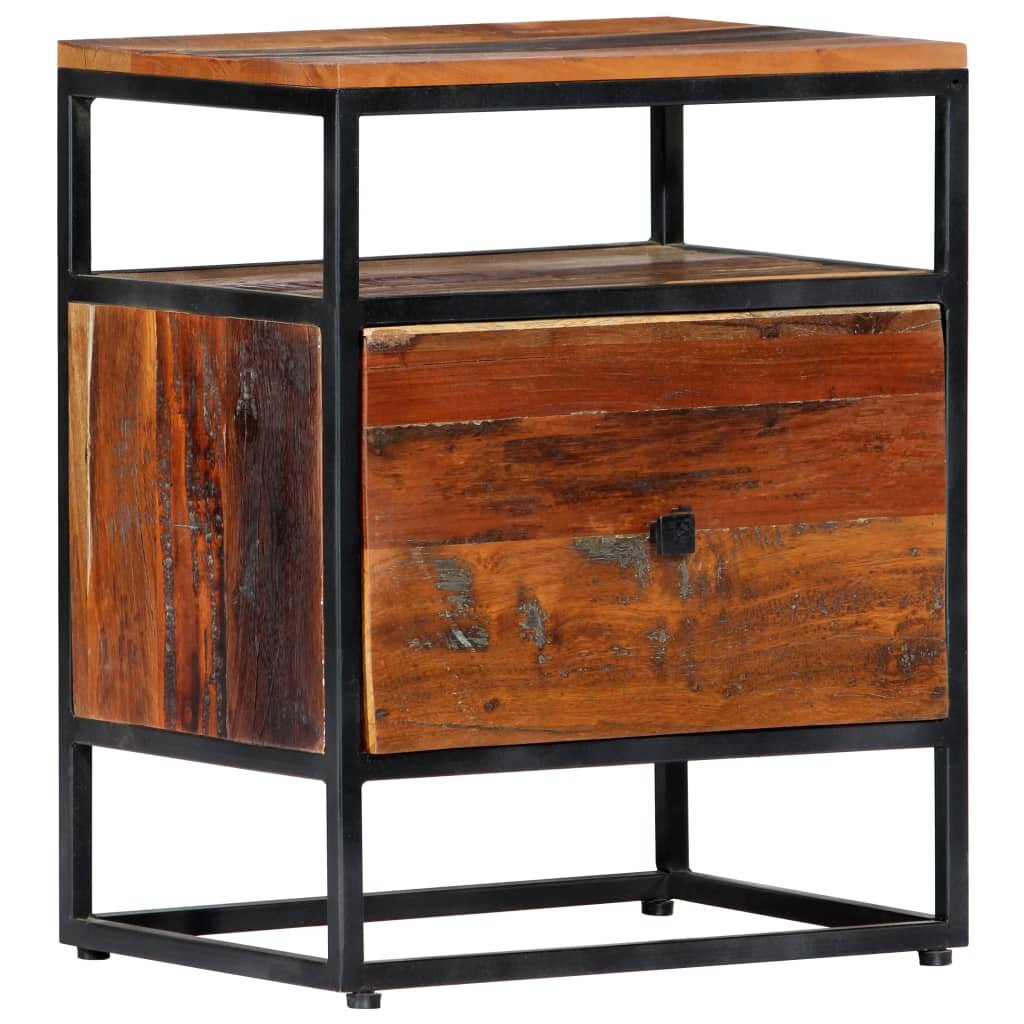 Image of Bedside Cabinet 158"x118"x197" Solid Reclaimed Wood and Steel