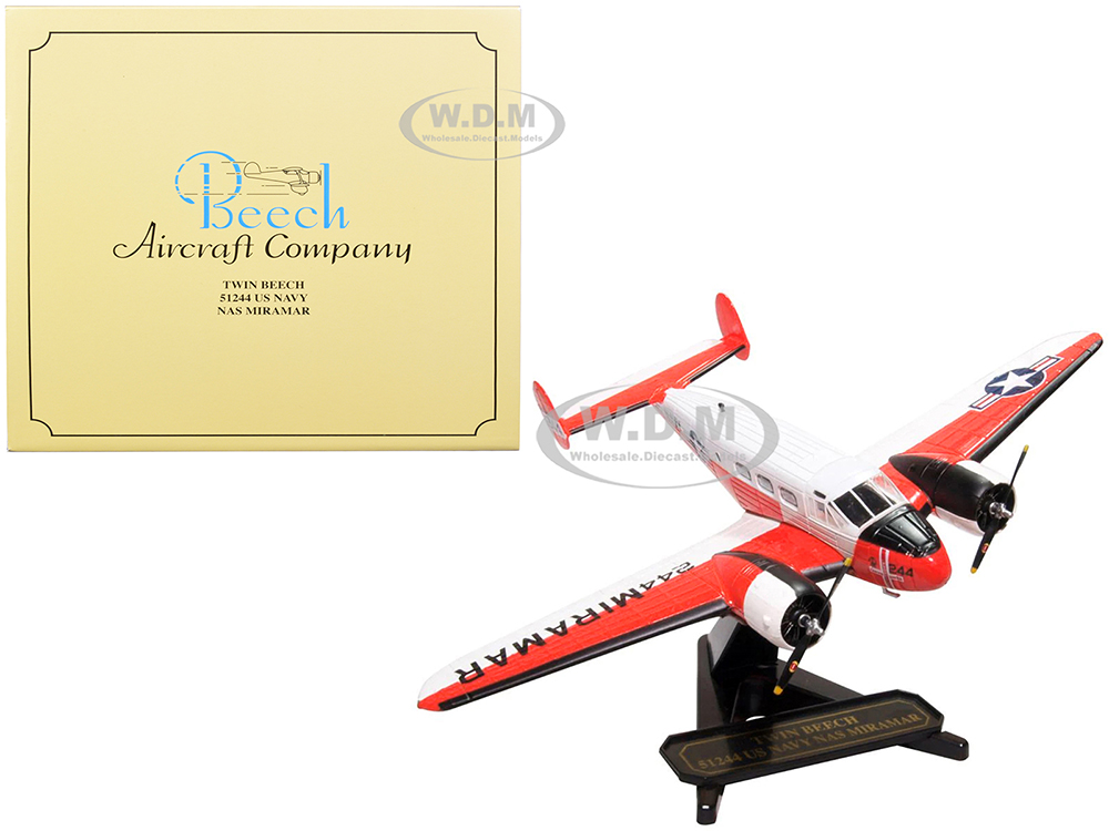 Image of Beech UC-45J Expeditor (Twin Beech) Aircraft "51244 US Navy Naval Air Station Miramar - San Diego CA" 1/72 Diecast Model Airplane by Oxford Diecast