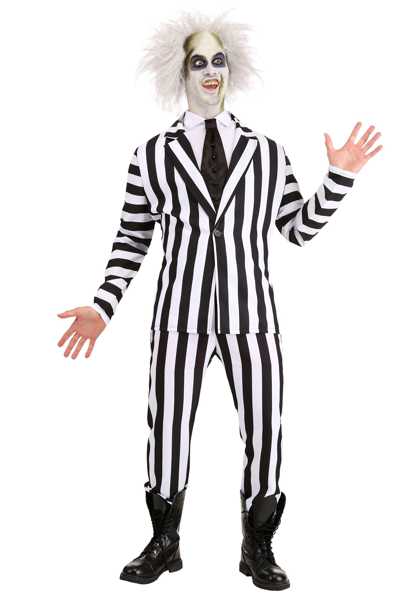 Image of Beetlejuice Plus Size Costume for Adults ID FUN1454PL-4X