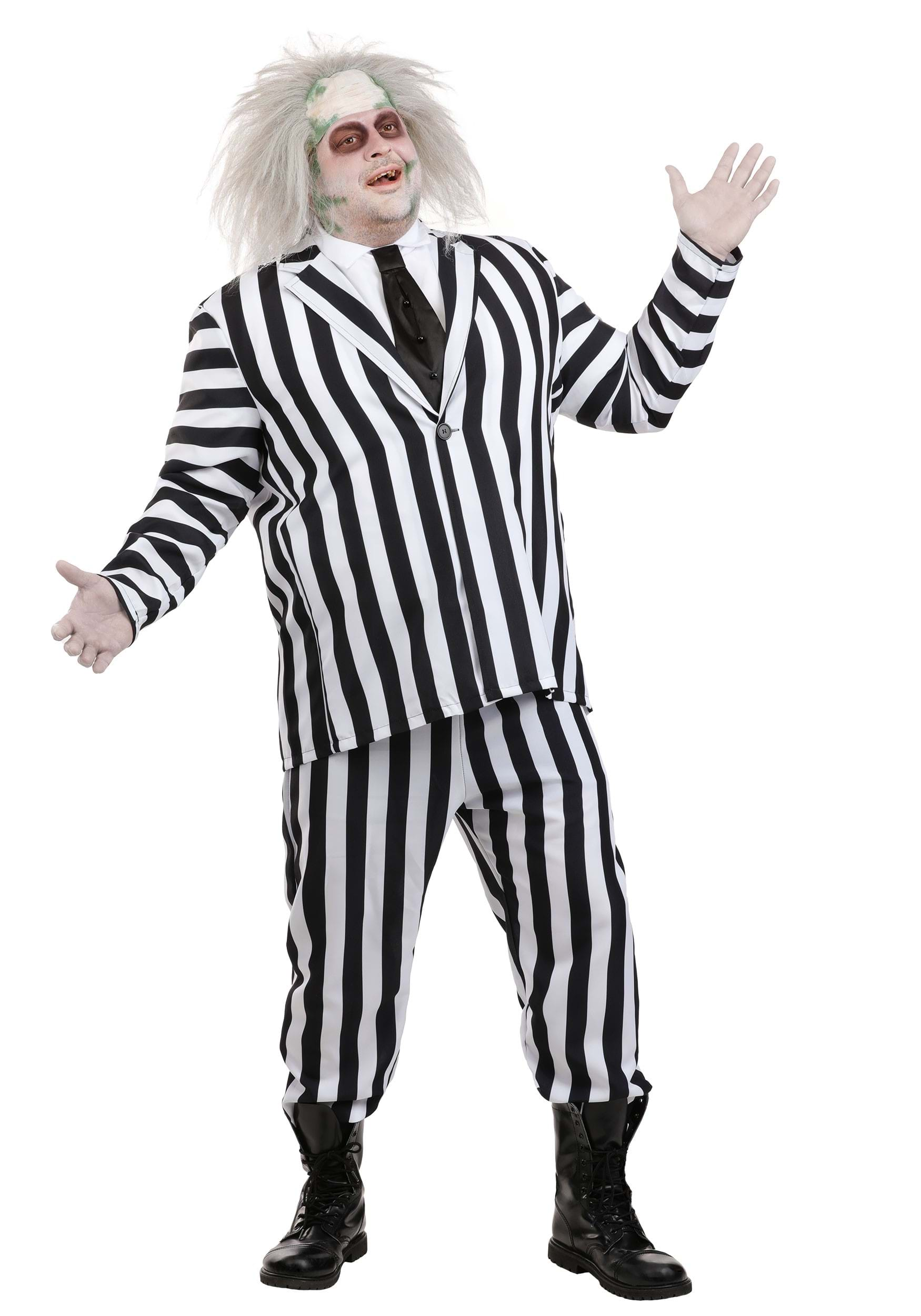 Image of Beetlejuice Plus Size Costume for Adults ID FUN1454PL-4X