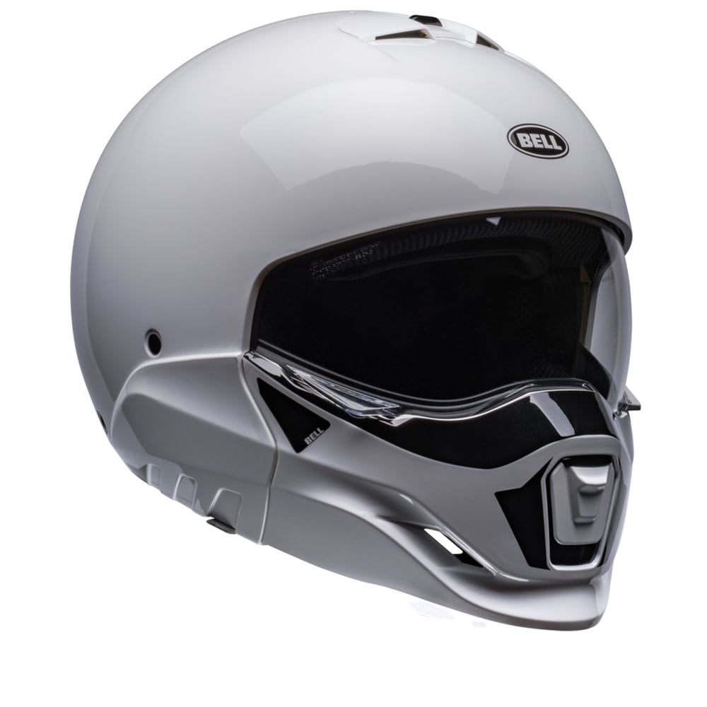 Image of Bell Broozer Duplet Solid Gloss White Modular Helmet Size 2XL ID 196178035002