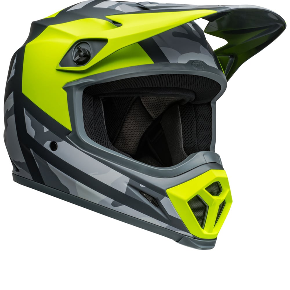 Image of Bell MX-9 MIPS Alter Ego Hi-Viz Yellow Camo Full Face Helmet Size XL ID 196178103008