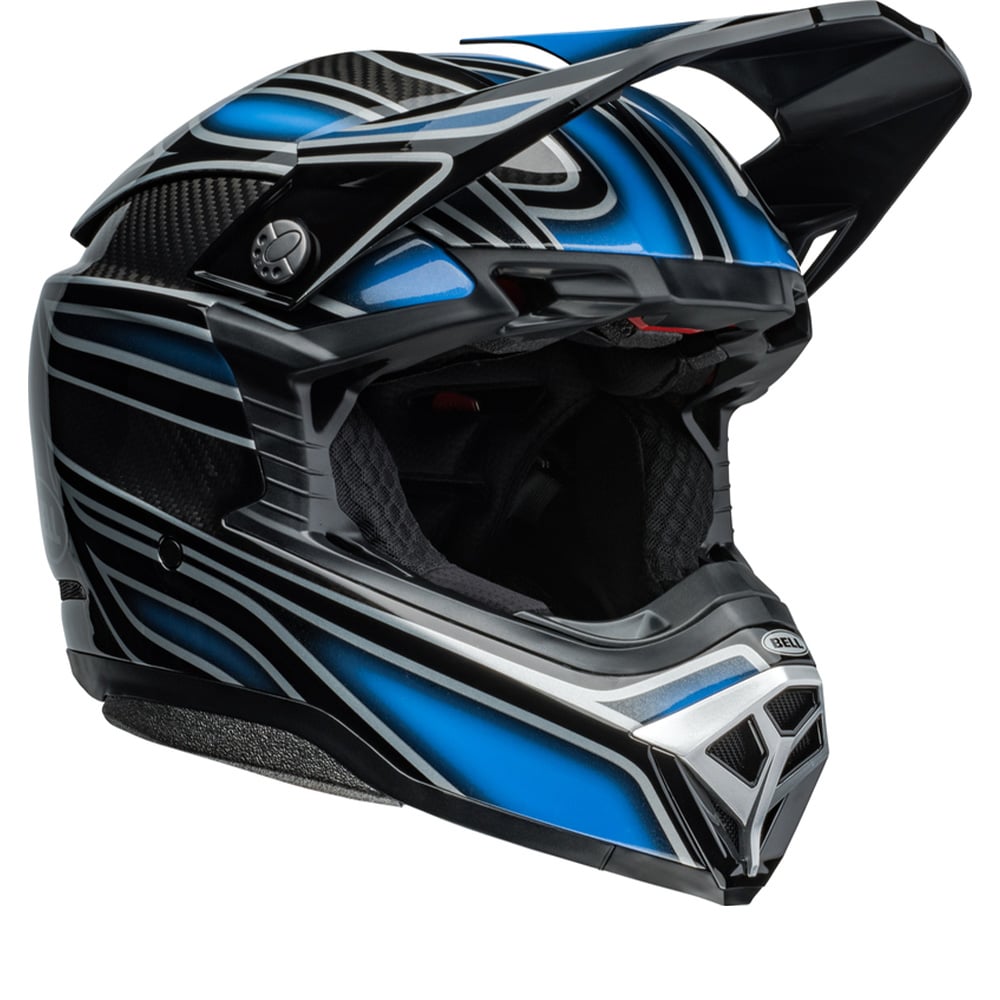 Image of Bell Moto-10 Spherical Webb Marmont Replica North Carolina Blue Offroad Helmet Talla S