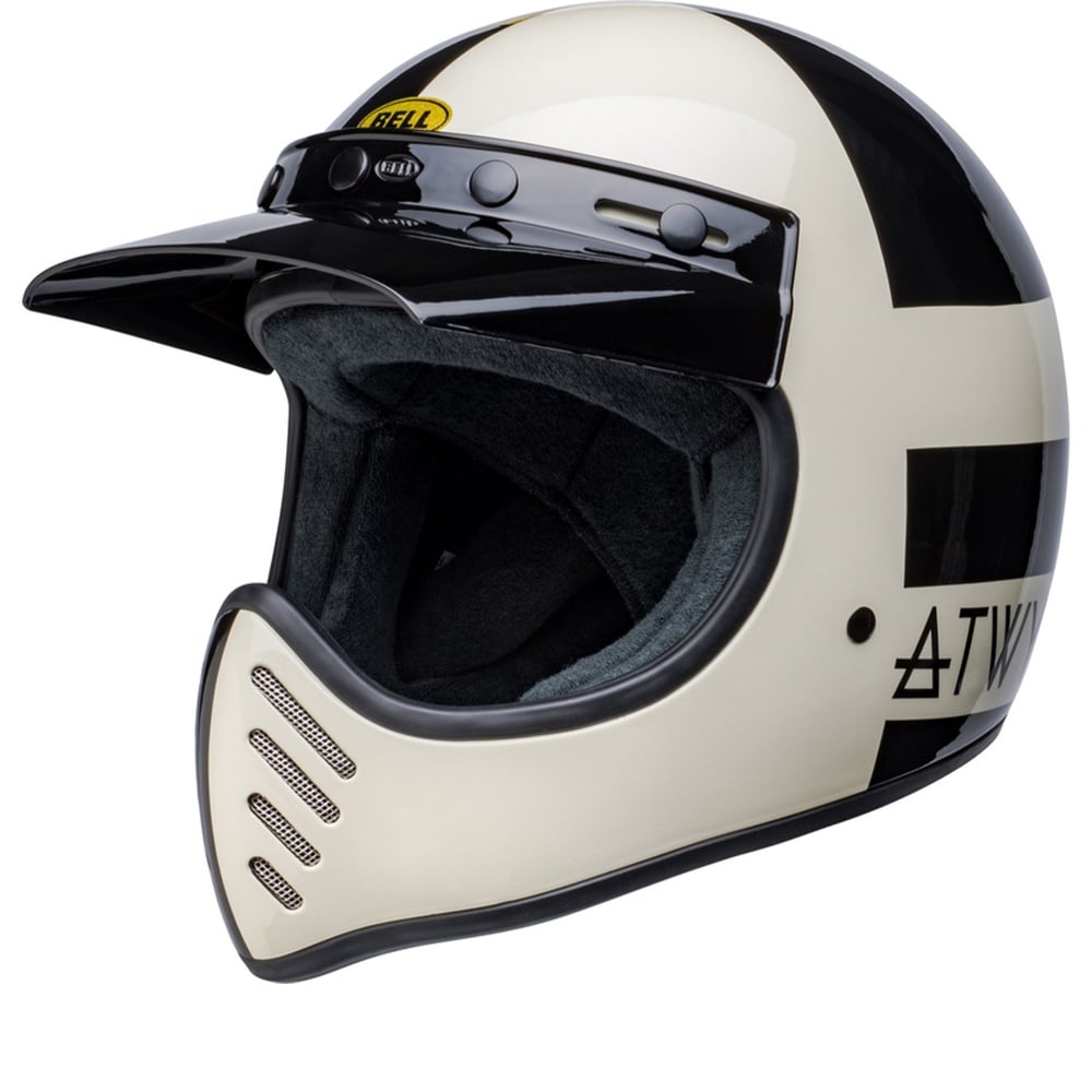 Image of Bell Moto-3 Atwyld Orbit Gloss Black White Full Face Helmet Size S EN