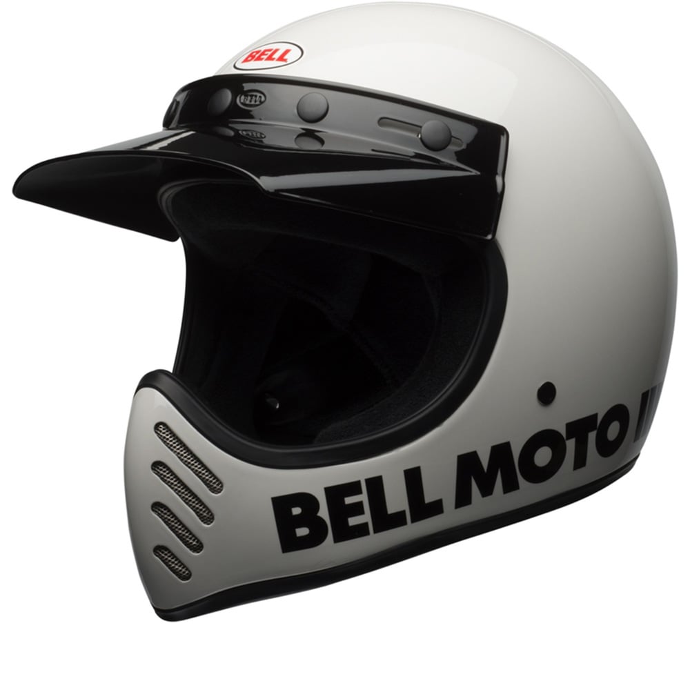 Image of Bell Moto-3 Classic Solid Gloss White Full Face Helmet Size S EN