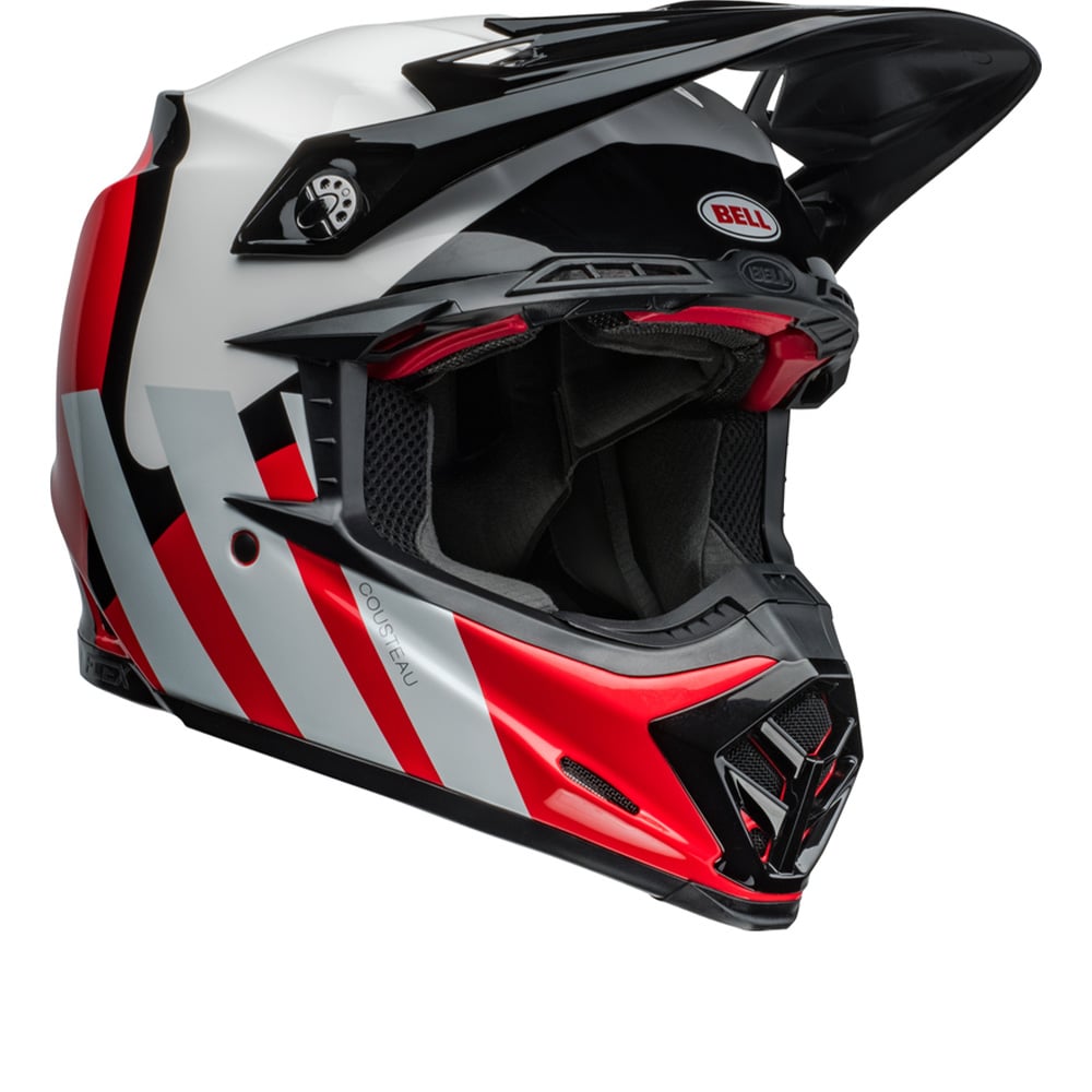 Image of Bell Moto-9S Flex Hello Cousteau Stripes Red Offroad Helmet Talla S
