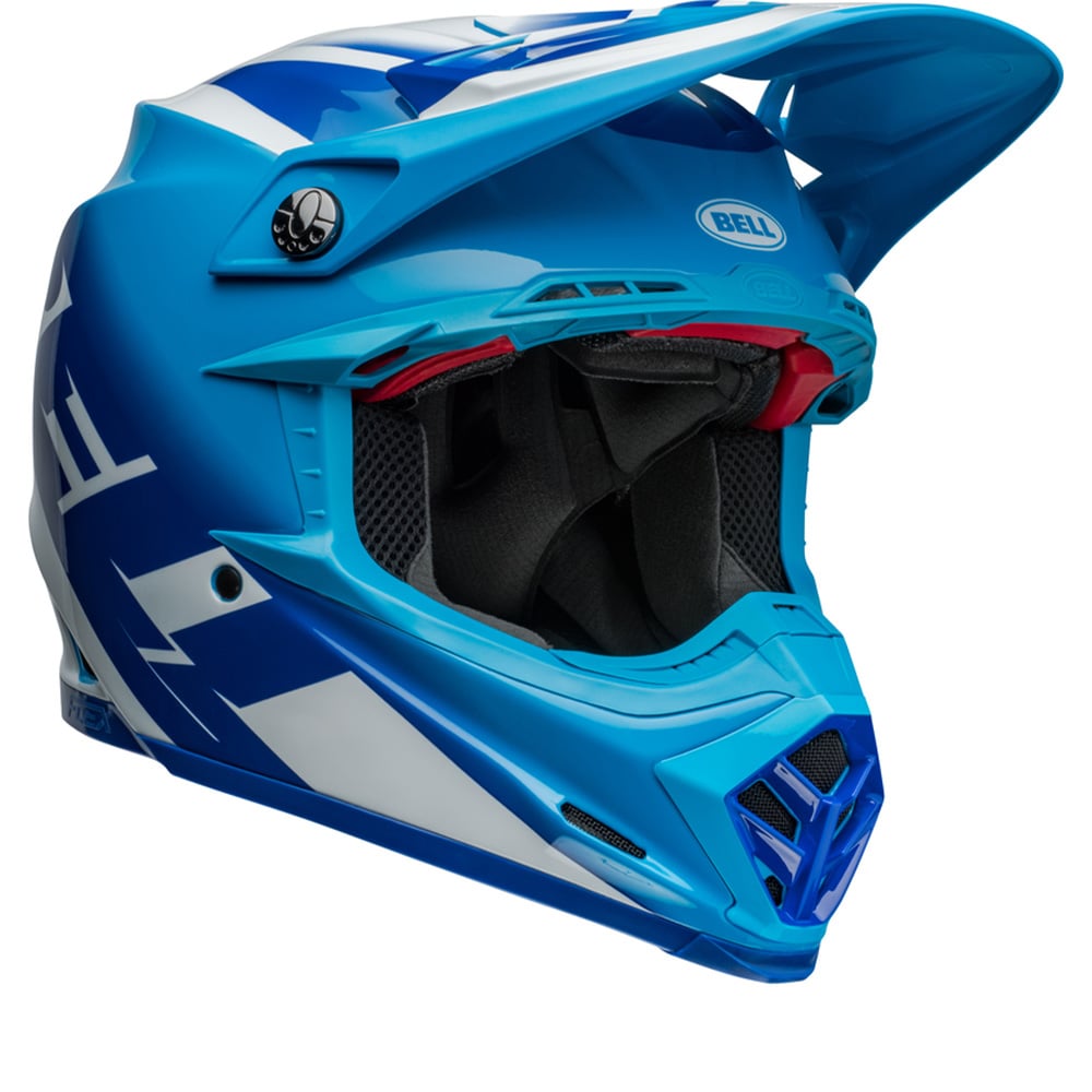 Image of Bell Moto-9S Flex Rail Blue Offroad Helmet Size S ID 196178047425