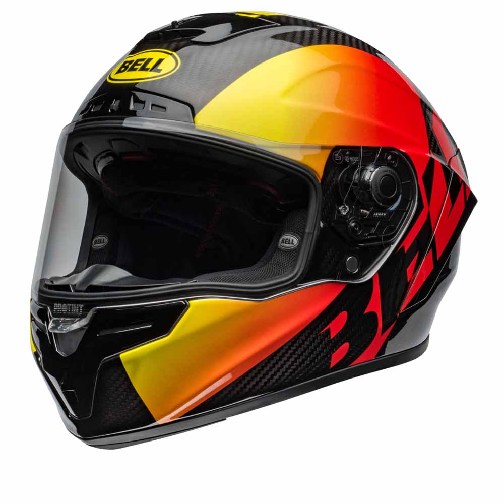 Image of Bell Race Star DLX Flex Offset Gloss Black Red Full Face Helmet Taille S