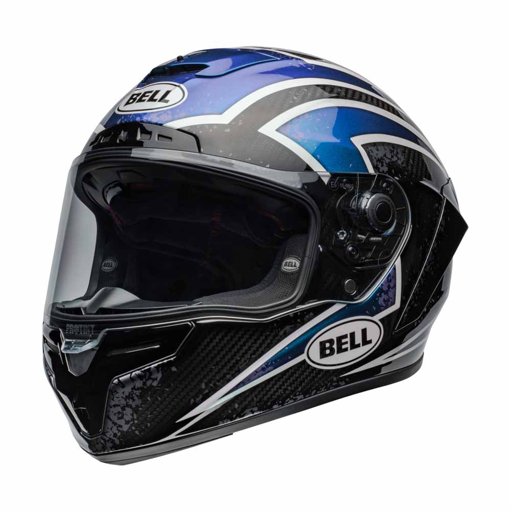 Image of Bell Race Star DLX Flex Xenon Gloss Orion Black Full Face Helmet Size M ID 196178186377