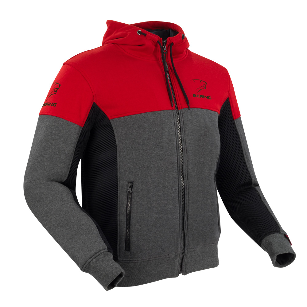 Image of Bering Hoodiz Vented Anthracite Rot CE Jacke Größe 2XL