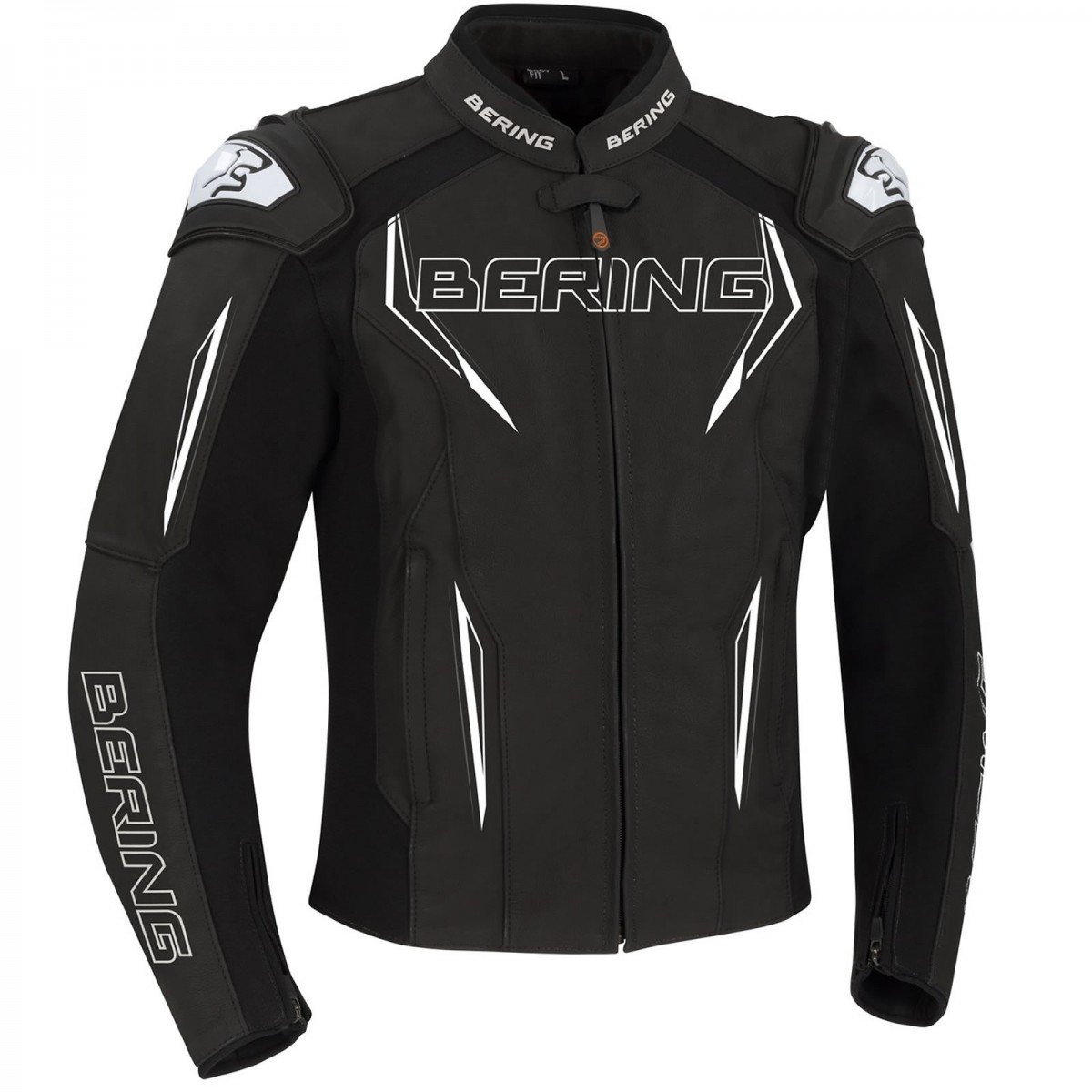 Image of Bering Sprint-R Schwarz Weiß Grau Leather CE Jacke Größe S