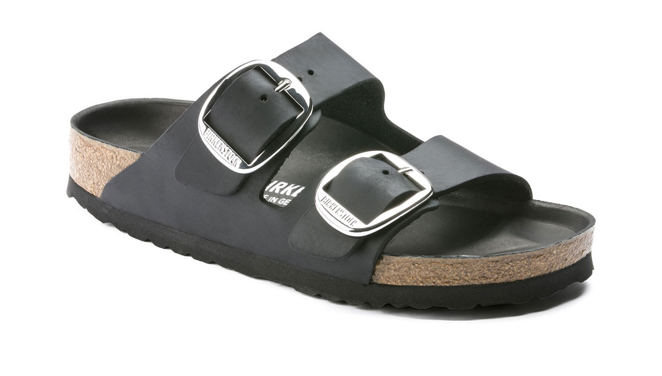 Image of Birkenstock Arizona Big Buckle Black Narrow Fit CZ