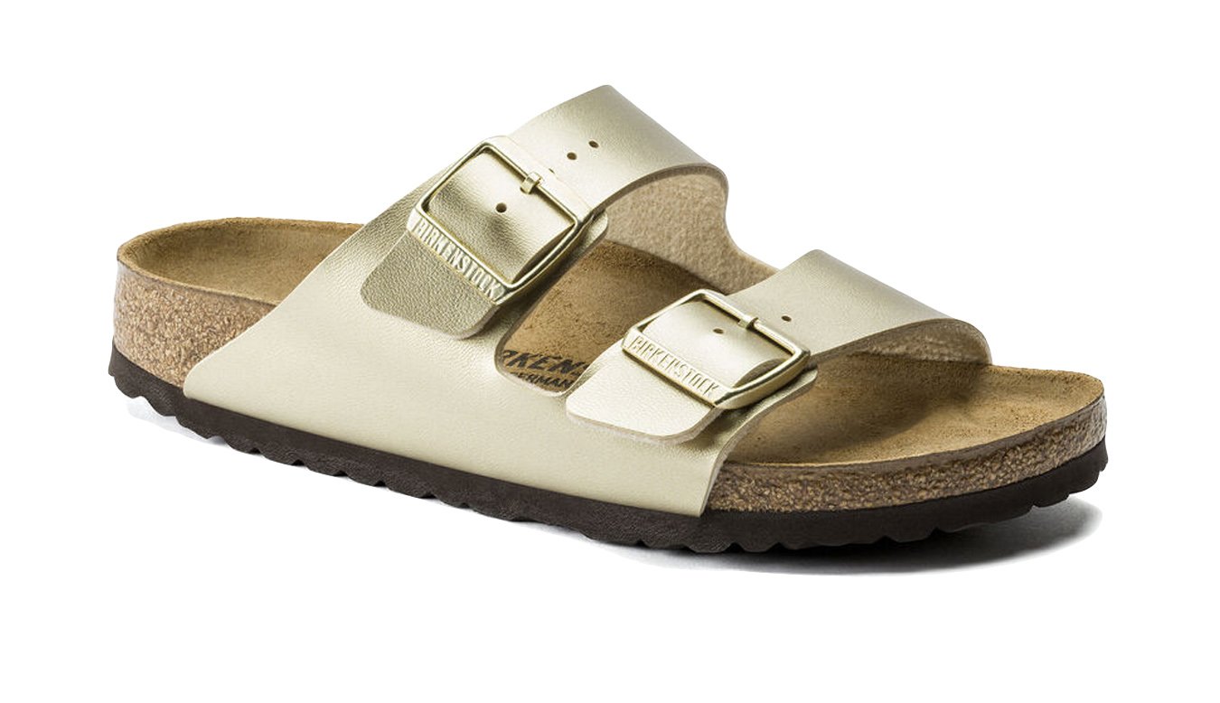 Image of Birkenstock Arizona Birko-Flor Gold Narrow Fit ESP