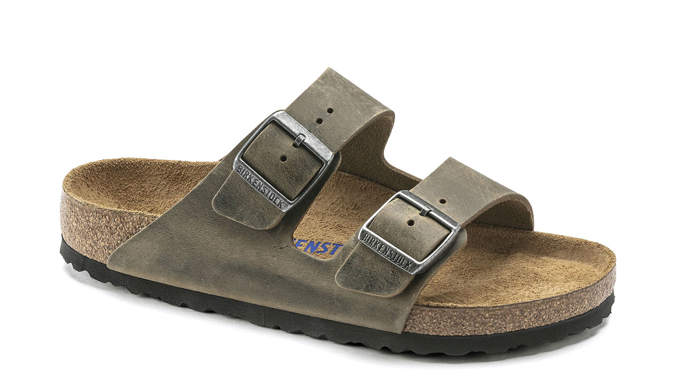 Image of Birkenstock Arizona FL WB Faded Khaki Narrow Fit PL