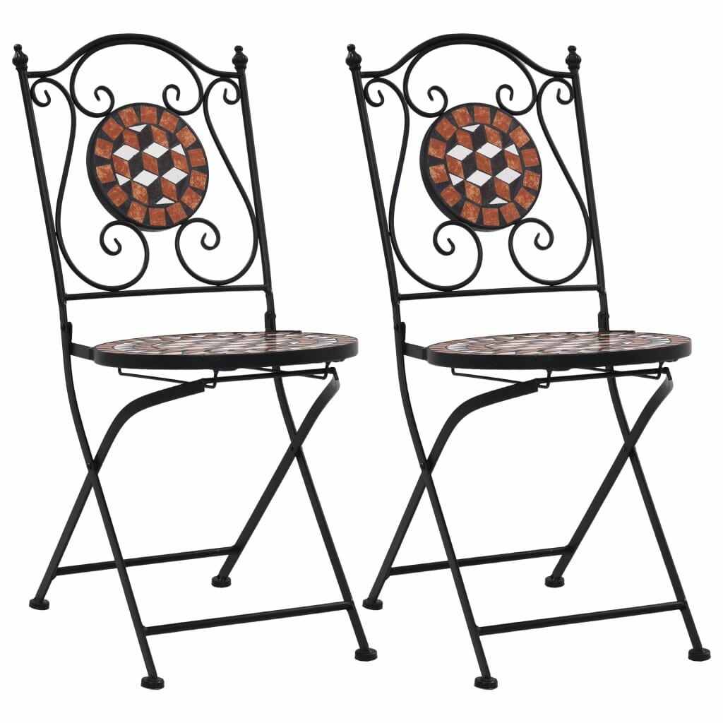 Image of Bistro Chairs 2 pcs Brown Ceramic
