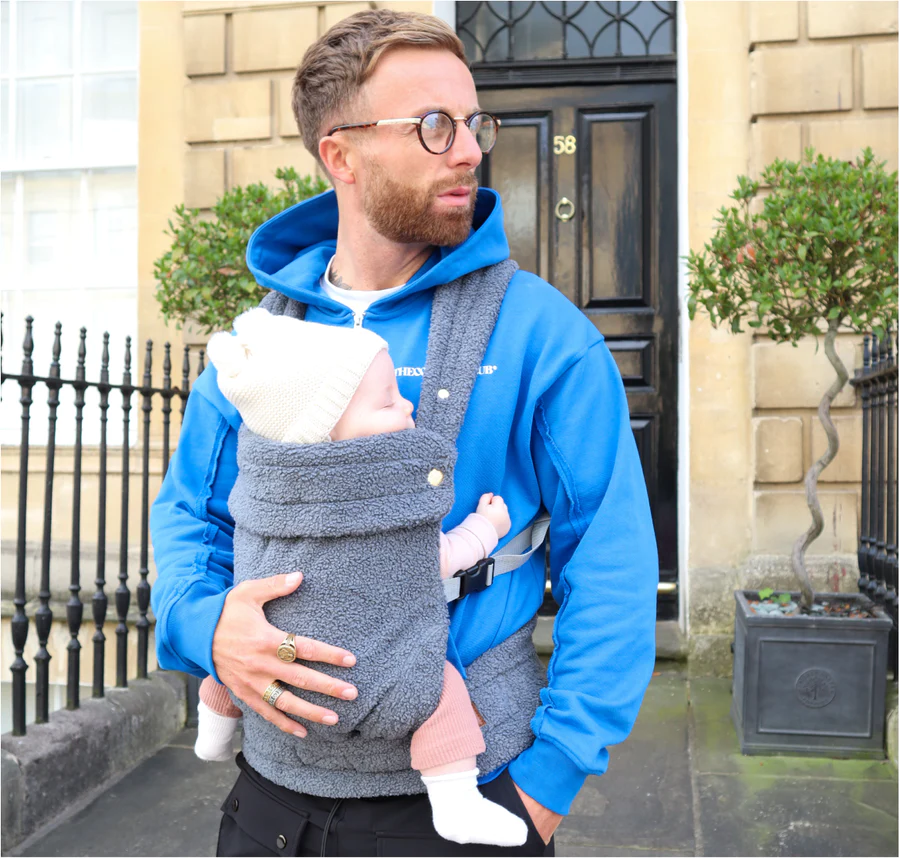 Image of Bizzi Growin Nomad™️ Baby Carrier - Charcoal Sherpa Fleece