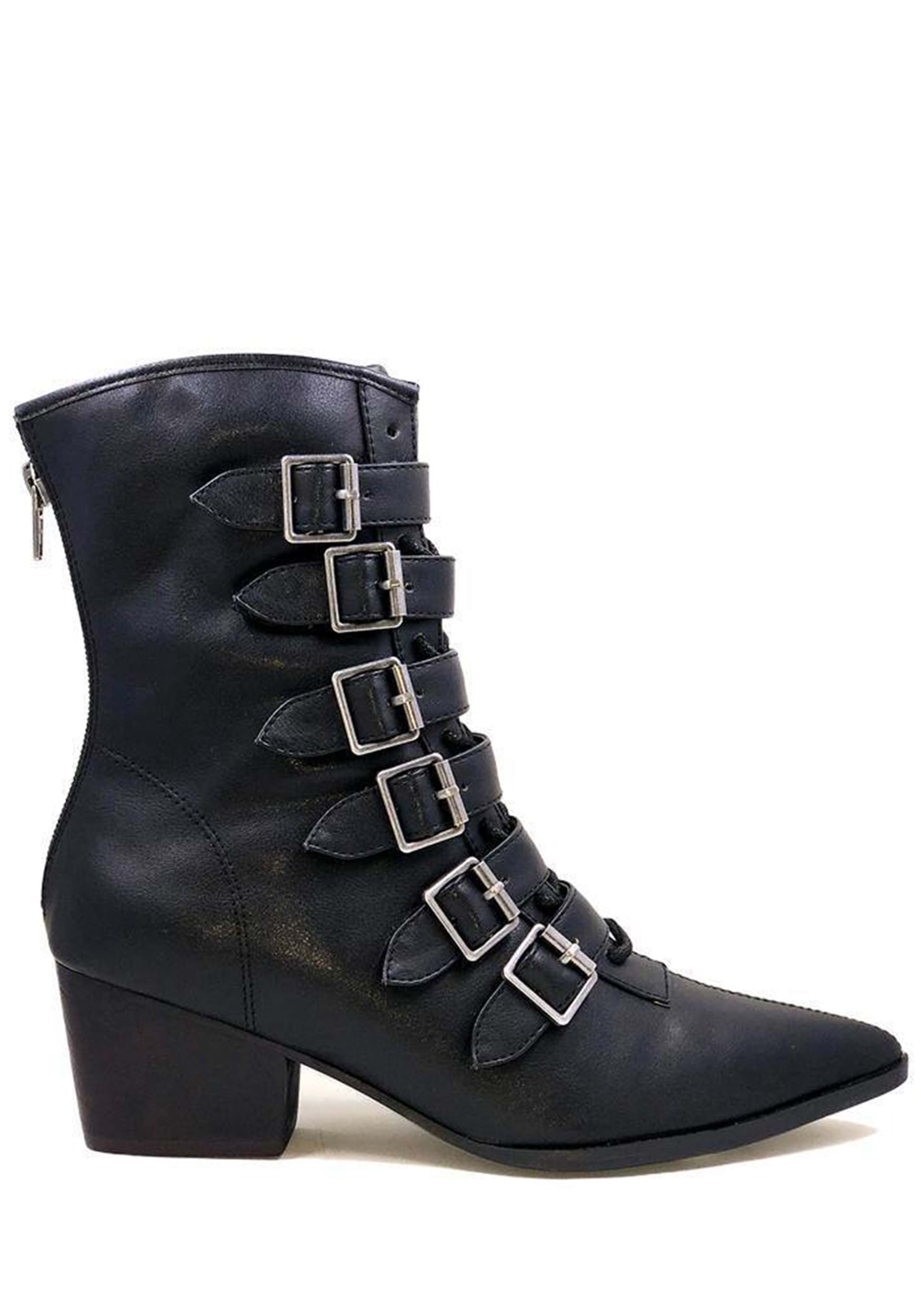 Image of Black Buckle Women's Boots ID SVCOVENBOOT-BK-10