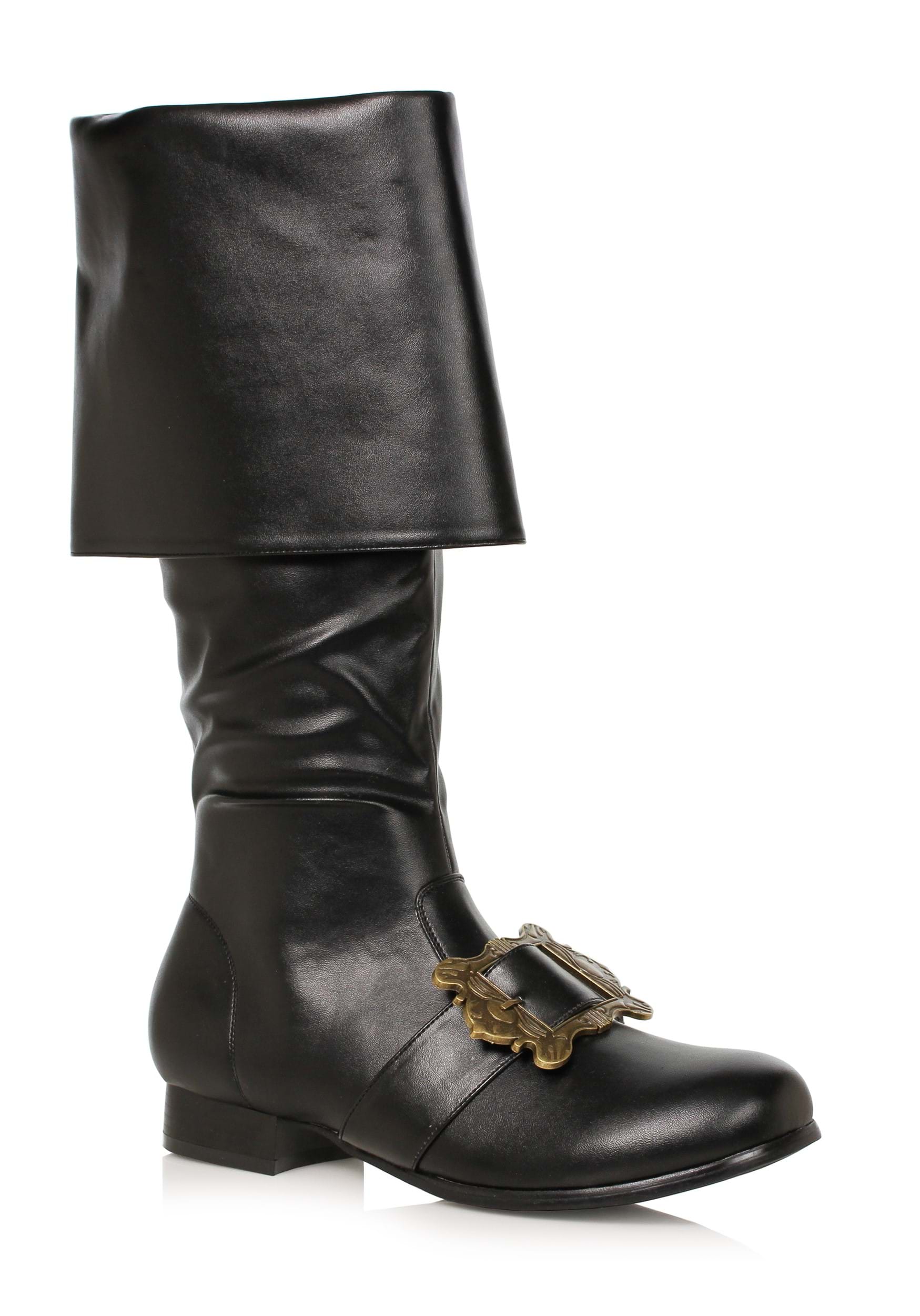 Image of Black Pirate Buckle Men's Boots ID EE121BUCKLER-XL