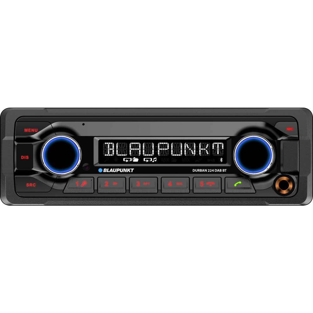 Image of Blaupunkt Durban 224 DAB BT Car stereo Steering wheel RC button connector Bluetooth handsfree set DAB+ tuner incl