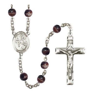 Image of Bliss St Matthew the Apostle 7mm Brown Rosary