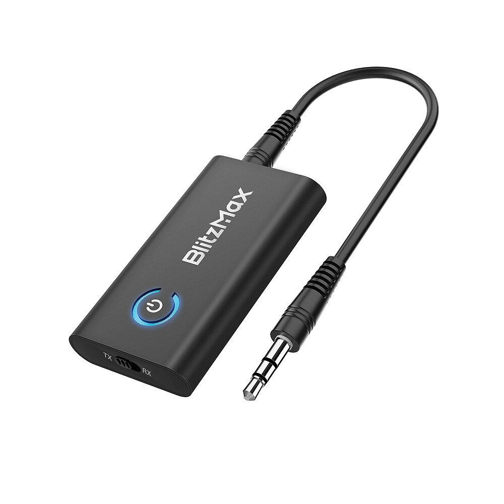 Image of BlitzMax BT05 Transmitter Receiver bluetooth V52 Apt Adaptive Low Latency HiFi Sound Dual Link Pairing 2 in 1 Audio Min