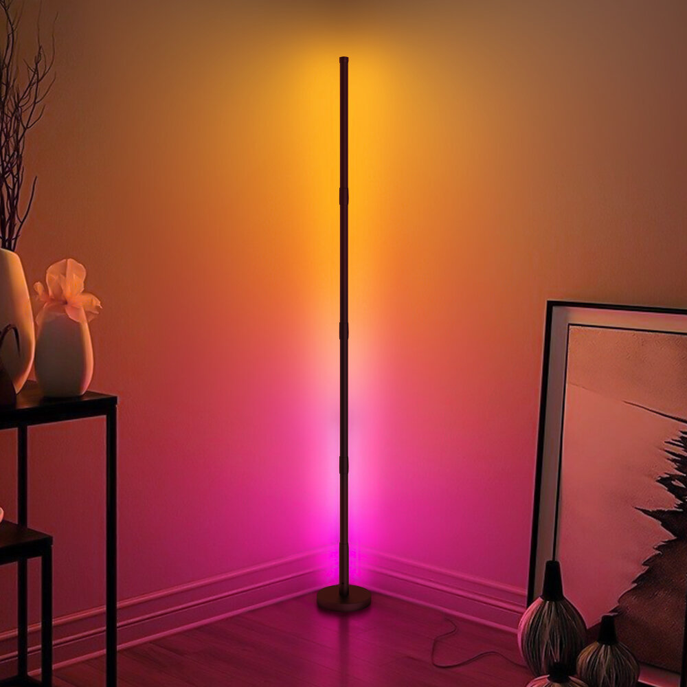 Image of BlitzWolf® BW-FL1 LED RGBIC Corner Floor Lamp 16 million Dynamic RGBIC Colors Voice/APP Control Music sync Timing Functi