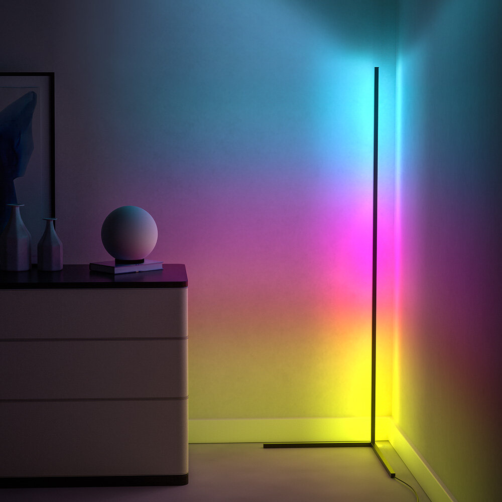 Image of BlitzWolf® BW-FLT1 Corner Floor Lamp with RGB Colorful Lighting Effect 68 Dynamic Light Modes RF Remote Control Designed