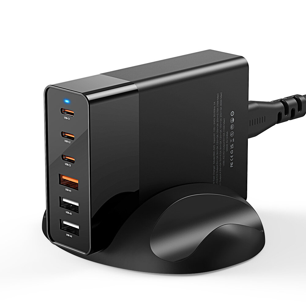 Image of BlitzWolf® BW-S25 75W 6 Ports Desktop Charging Station Charger PPS PD30 QC30 SCP Fast Charging For iPhone 14 14 Plus 1