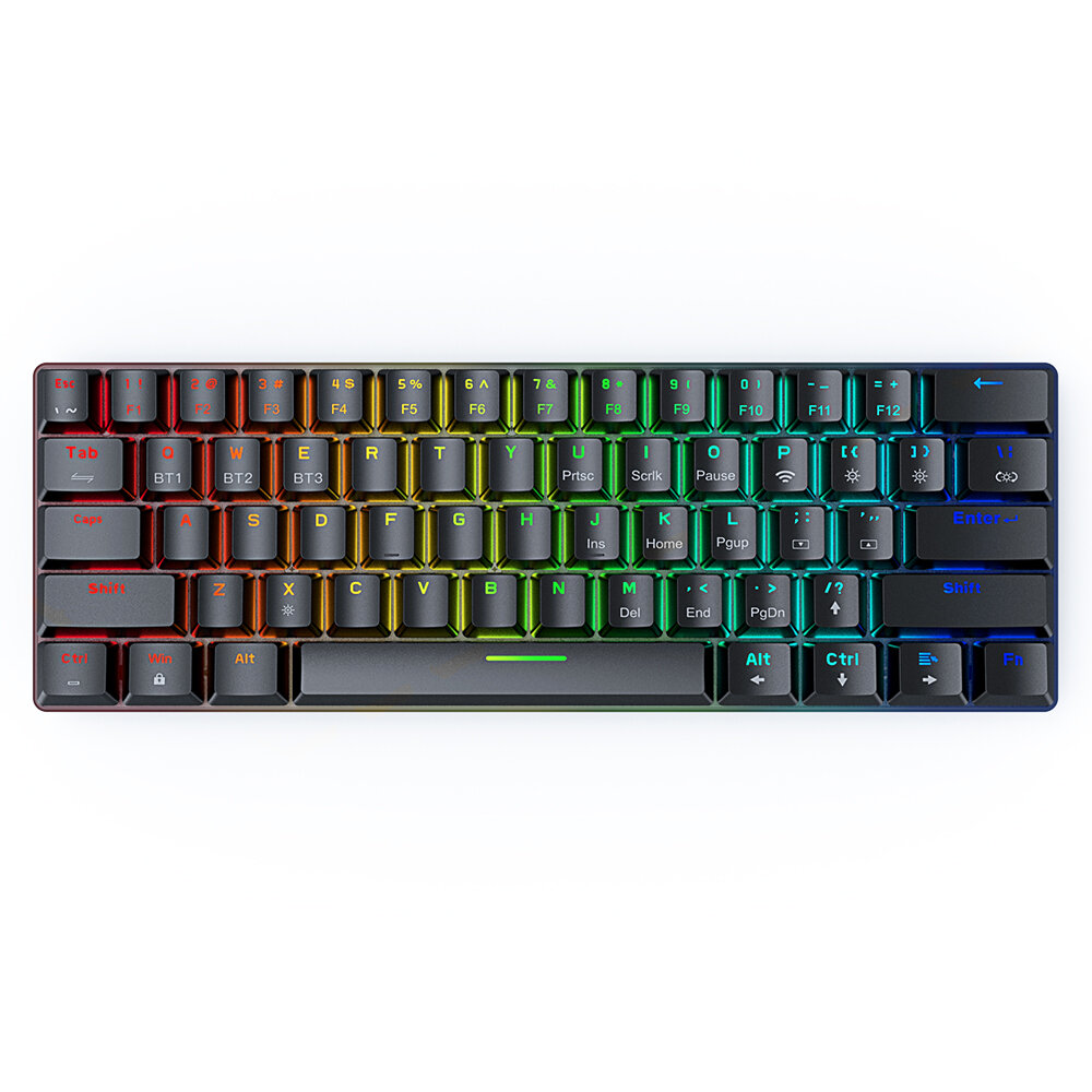 Image of BlitzWolf BW-KB0 61 Keys bluetooth 50 RGB Mechanical Keyboard Hot Swappable Wired Dual Mode 60% Gaming Keyboard With So