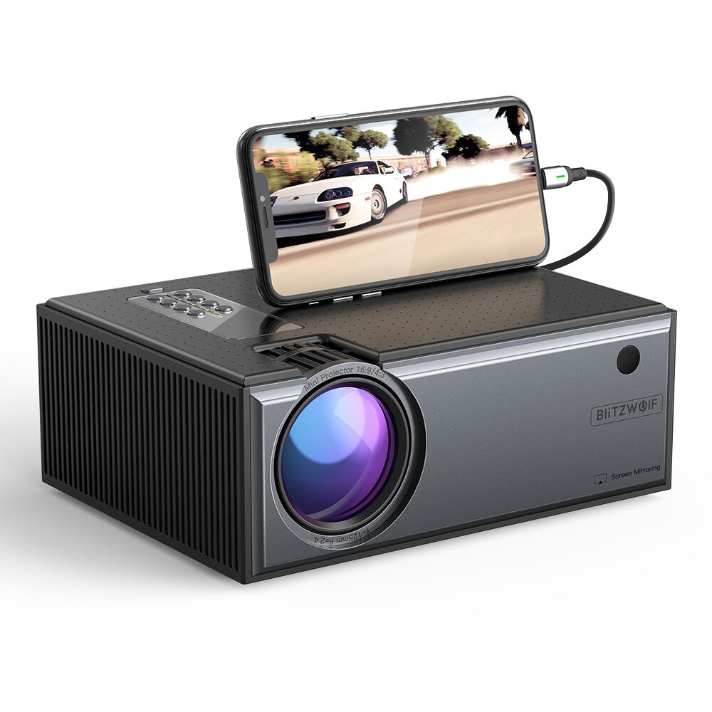 Image of Blitzwolf® BW-VP1-Pro LCD Projector 2800 Lumens Phone Same Screen Version Support 1080P Input Dolby Audio Wireless Porta