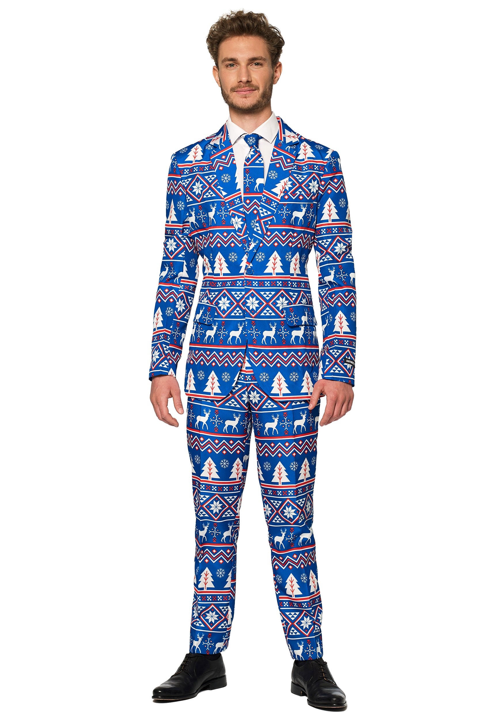 Image of Blue Nordic Christmas Men's Suitmeister Suit ID OSOBAS-0066-L