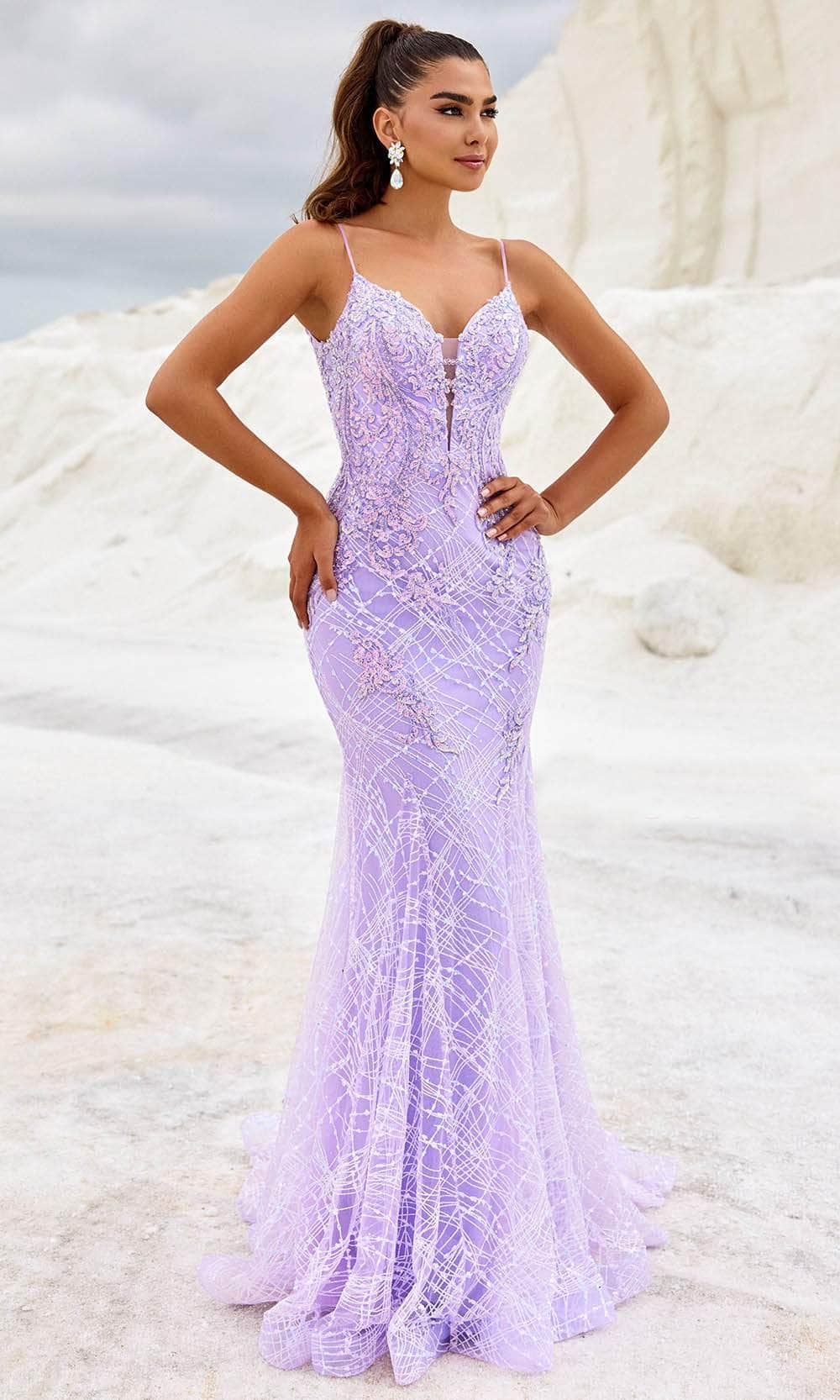 Image of Blush by Alexia Designs 12175 - Embroidered Plunging V-Neck Prom Gown