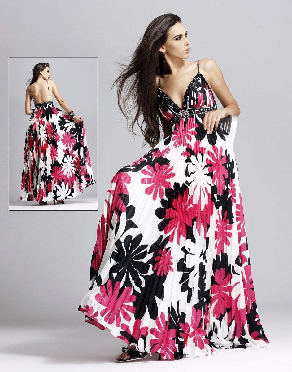 Image of Blush by Alexia Designs - Floral Print Accordion Gown 9034