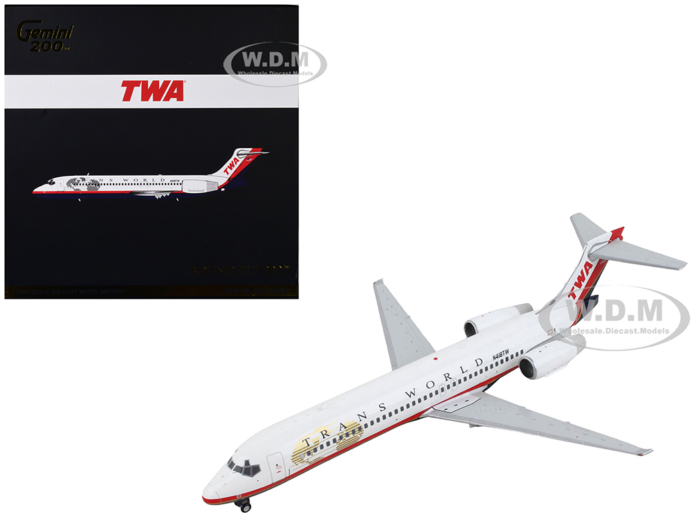 Image of Boeing 717-200 Commercial Aircraft "Trans World Airlines" White with Red Stripes "Gemini 200" Series 1/200 Diecast Model Airplane by GeminiJets