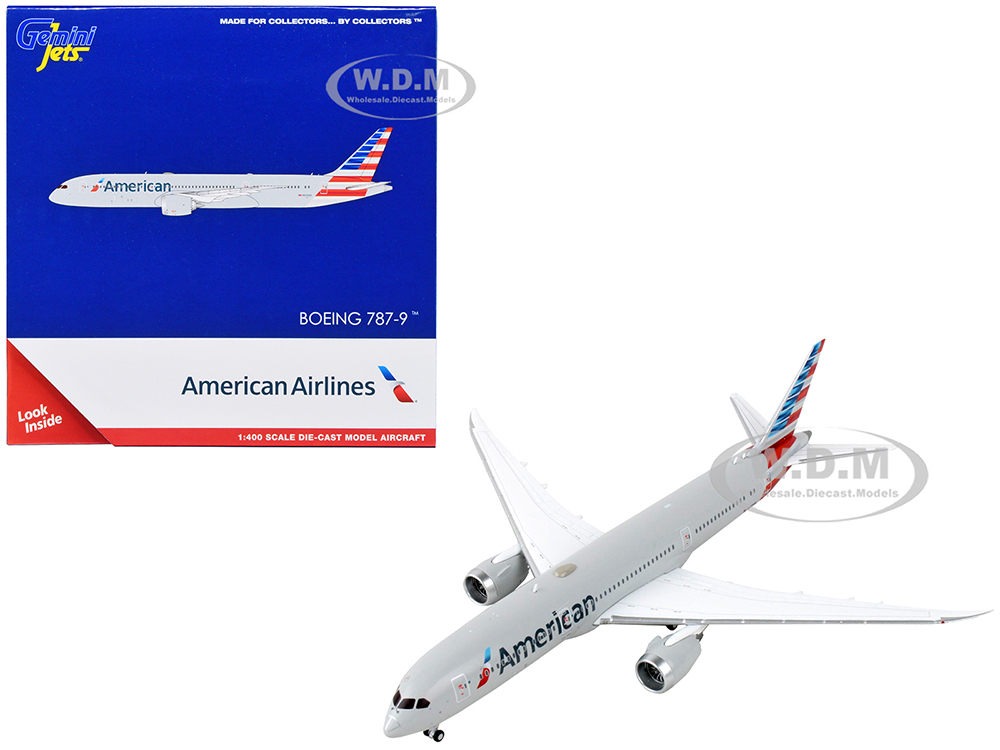 Image of Boeing 787-9 Commercial Aircraft "American Airlines" Gray 1/400 Diecast Model Airplane by GeminiJets