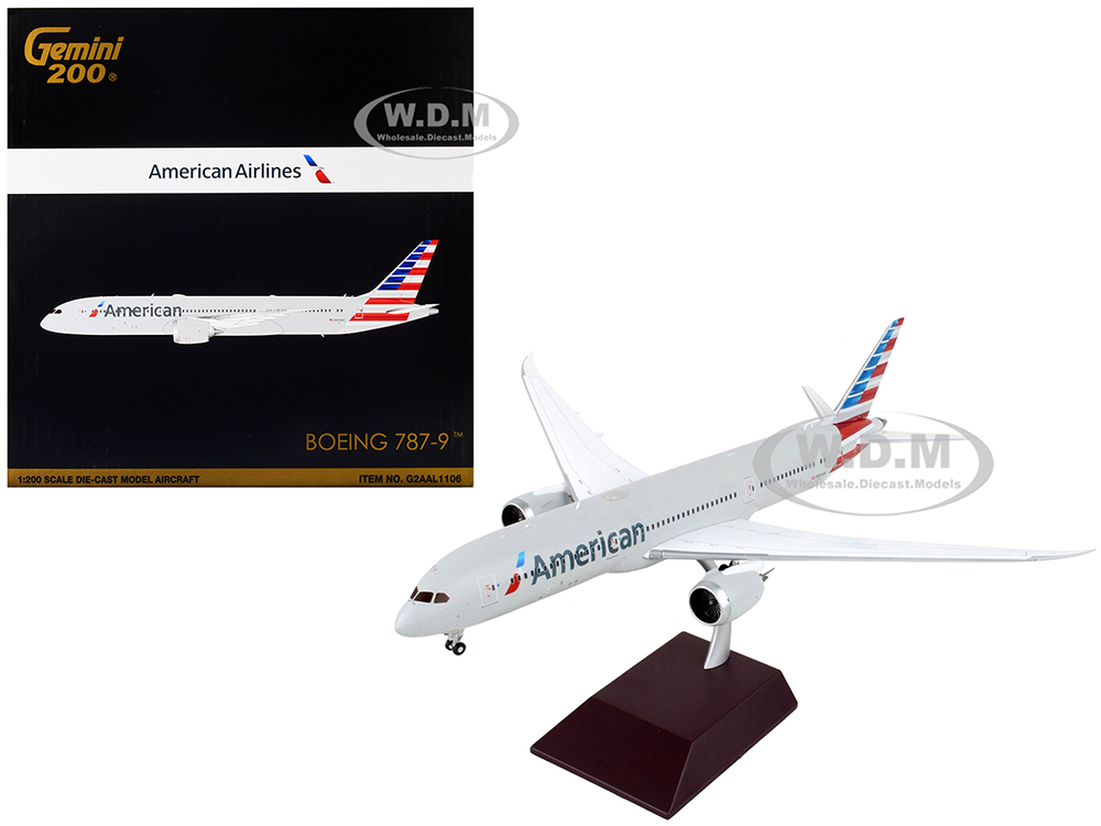 Image of Boeing 787-9 Commercial Aircraft "American Airlines" Silver "Gemini 200" Series 1/200 Diecast Model Airplane by GeminiJets
