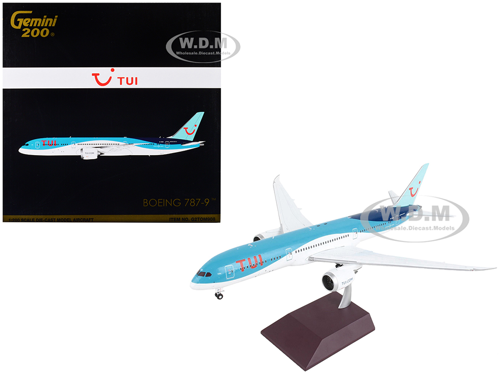 Image of Boeing 787-9 Commercial Aircraft "TUI Airways" Blue and White "Gemini 200" Series 1/200 Diecast Model Airplane by GeminiJets