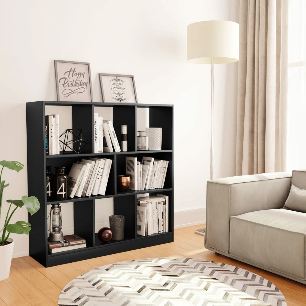 Image of Book Cabinet Black 384"x116"x394" Chipboard