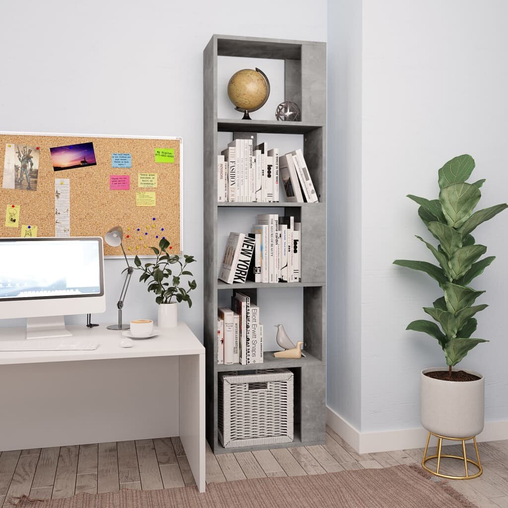 Image of Book Cabinet/Room Divider Concrete Gray 177"x94"x626" Chipboard