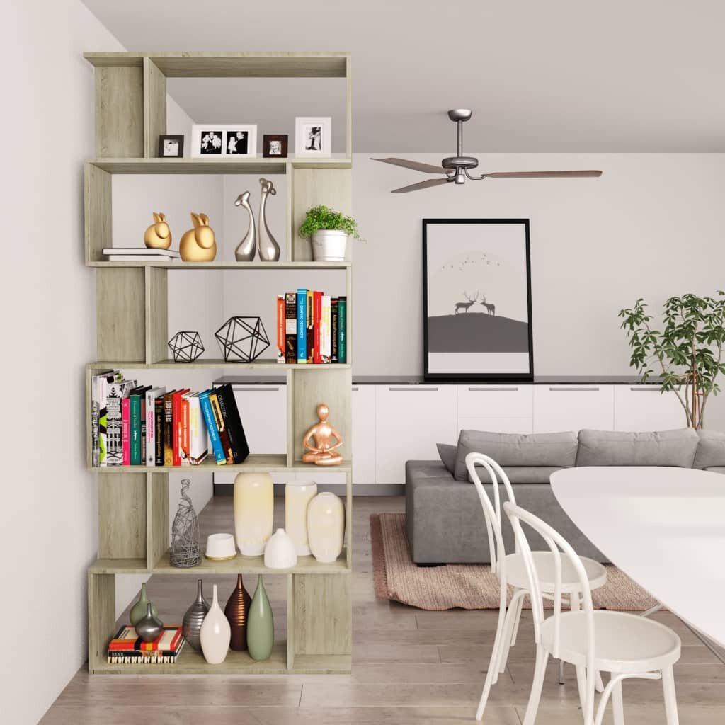 Image of Book Cabinet/Room Divider Sonoma Oak 315"x94"x756" Chipboard
