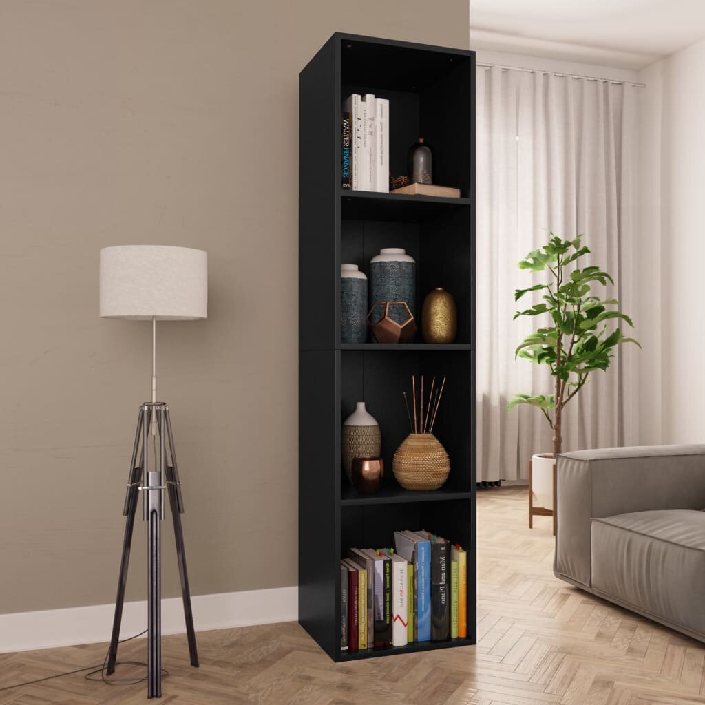 Image of Book Cabinet/TV Cabinet Black 142"x118"x563" Chipboard