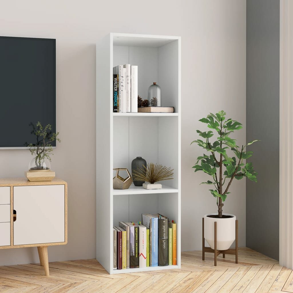 Image of Book Cabinet/TV Cabinet White 142"x118"x449" Chipboard