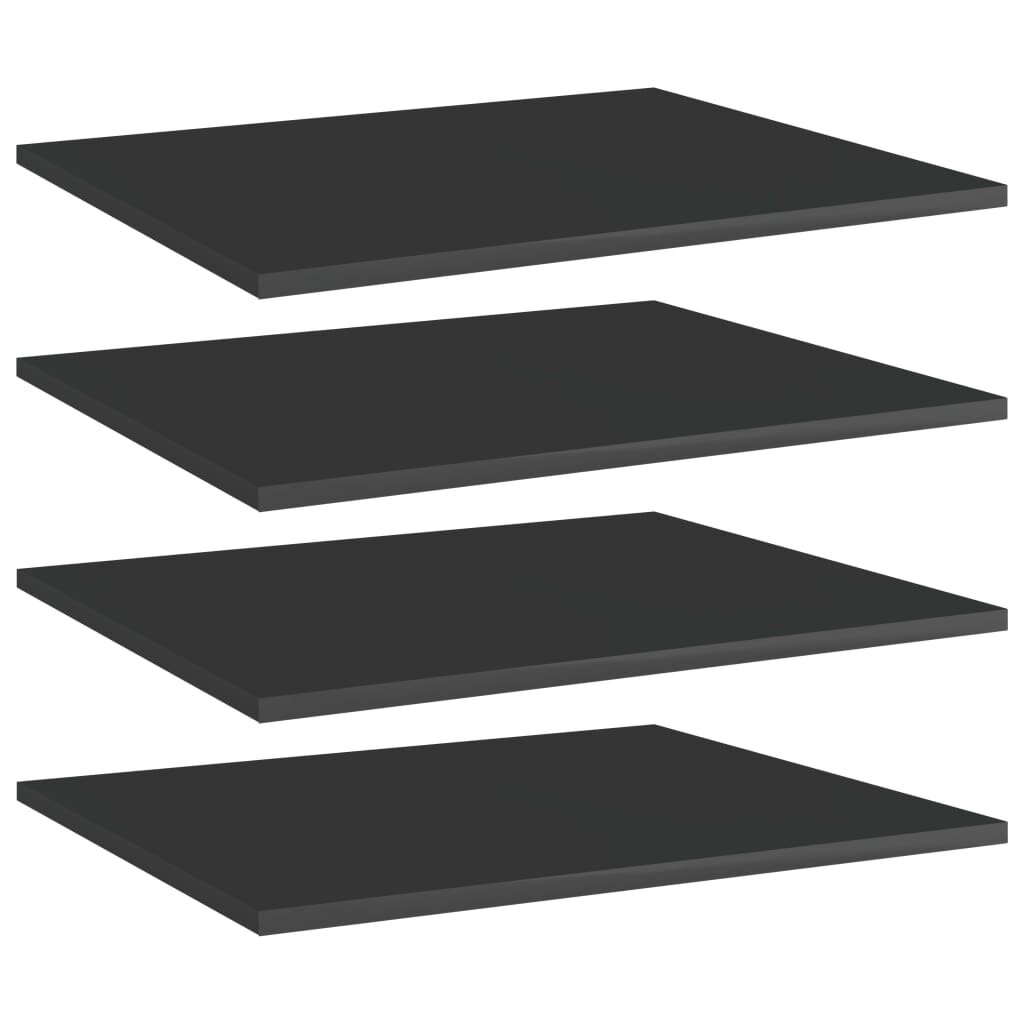Image of Bookshelf Boards 4 pcs High Gloss Black 236"x197"x06" Chipboard