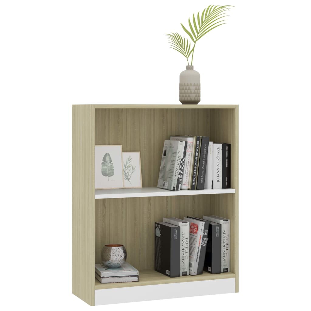 Image of Bookshelf White and Sonoma Oak 236"x94"x293" Chipboard