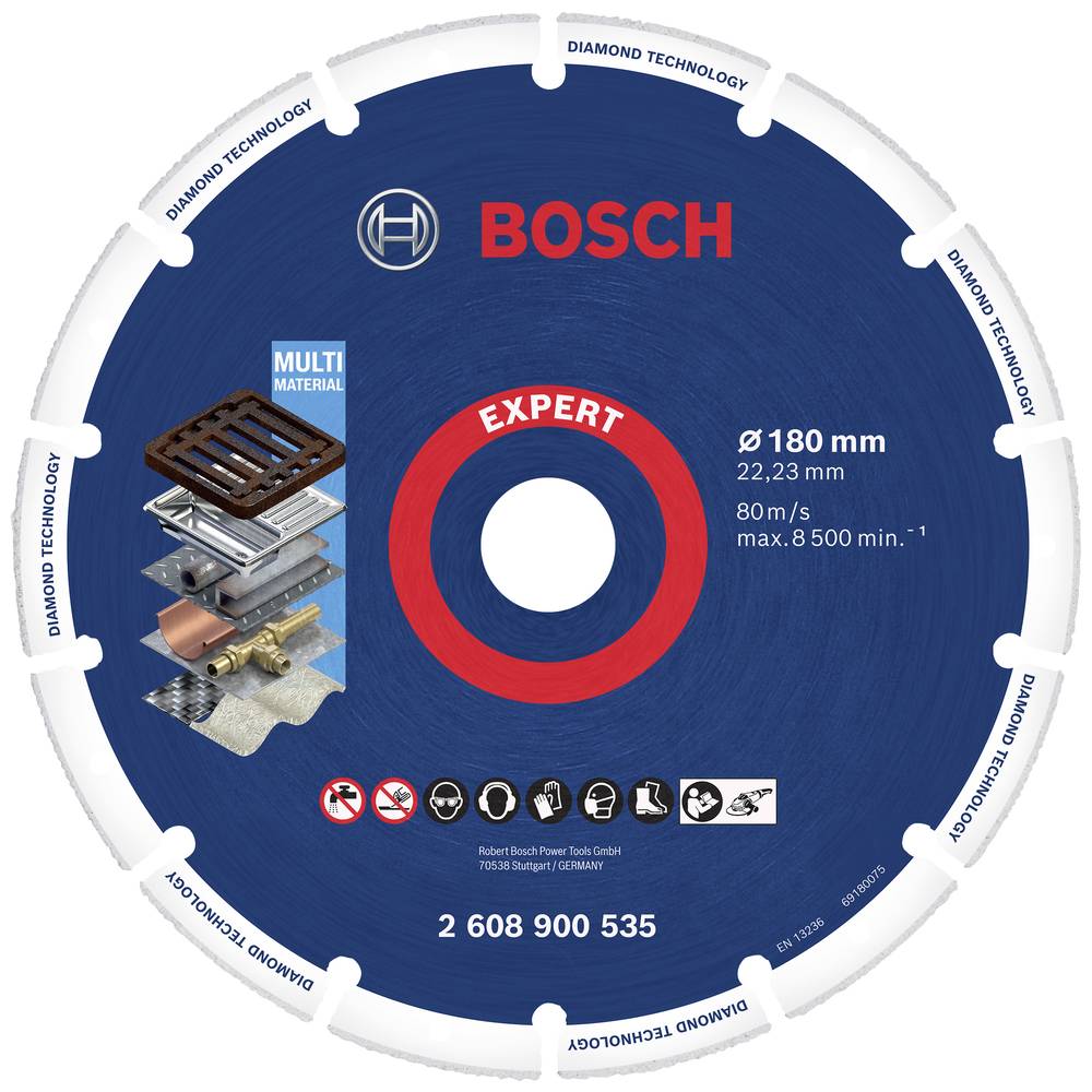 Image of Bosch Accessories 2608900535 M14 Diamond cutting disc Diameter 180 mm Bore diameter 2223 mm 1 pc(s)