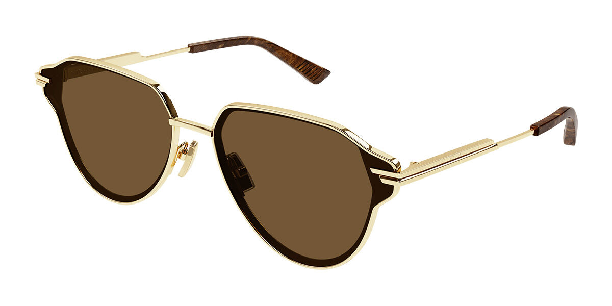 Image of Bottega Veneta BV1271S 002 63 Lunettes De Soleil Homme Dorées FR