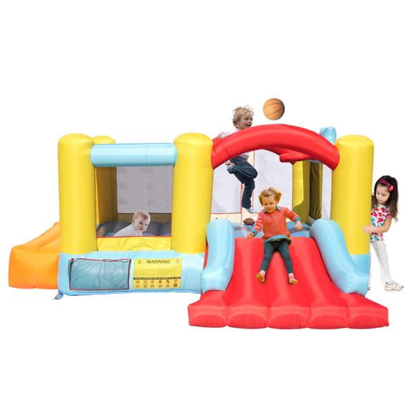 Image of Bounce House Inflatable Jumping Castle with a Basketball Hoop Ball and a Slide