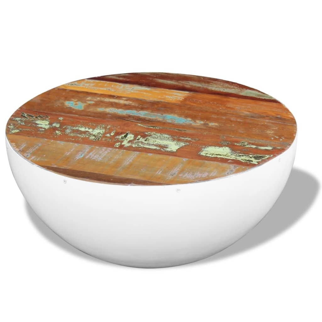 Image of Bowl Shaped Coffee Table Solid Reclaimed Wood 236"x236"x118"