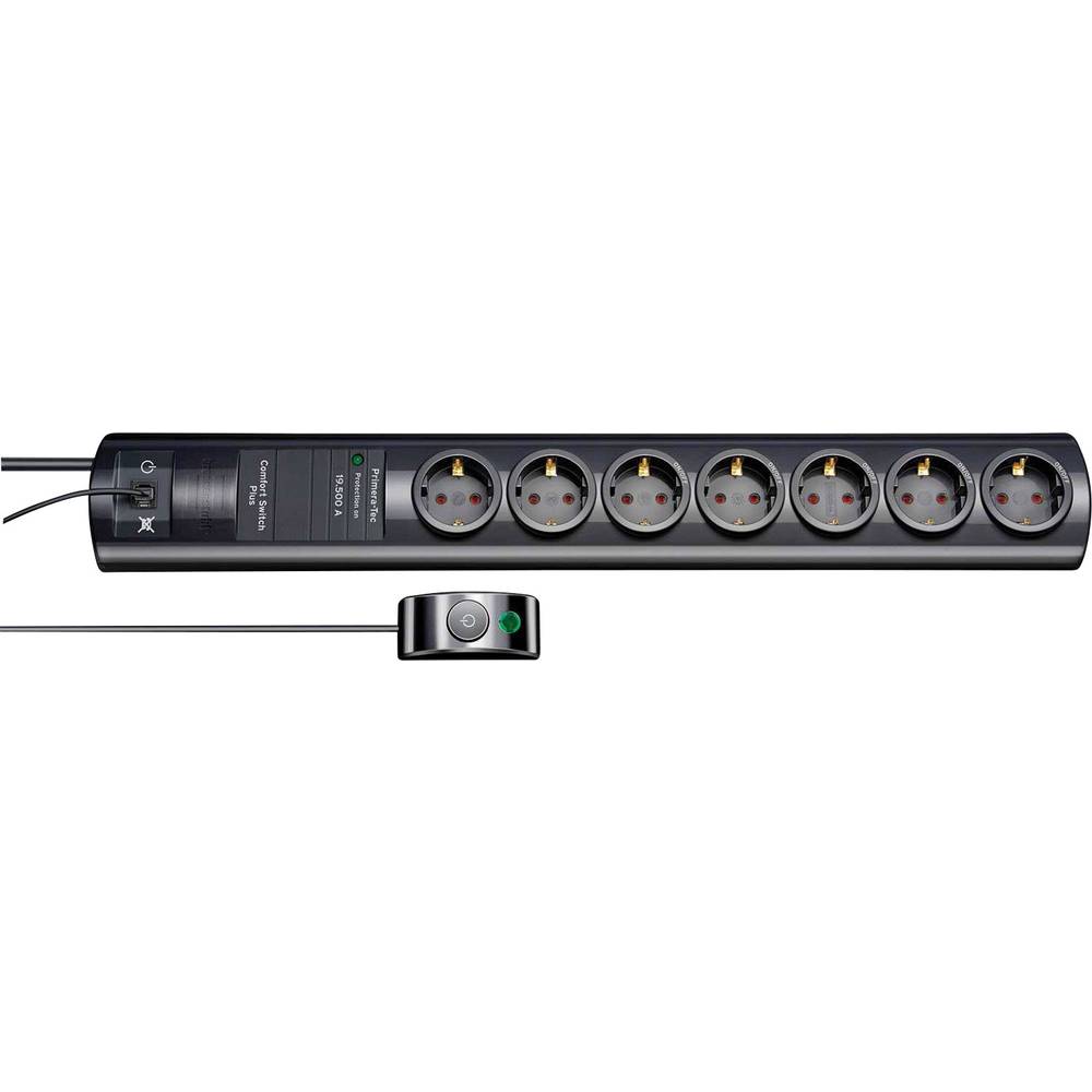 Image of Brennenstuhl 1153300467 Surge protection power strip 7x Black PG connector 1 pc(s)
