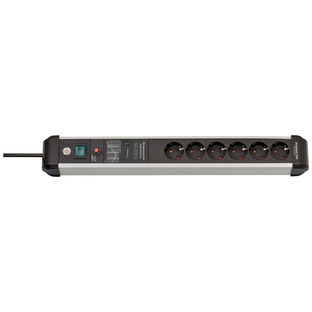 Image of Brennenstuhl 1391010601 Surge protection power strip Silver-black PG connector 1 pc(s)